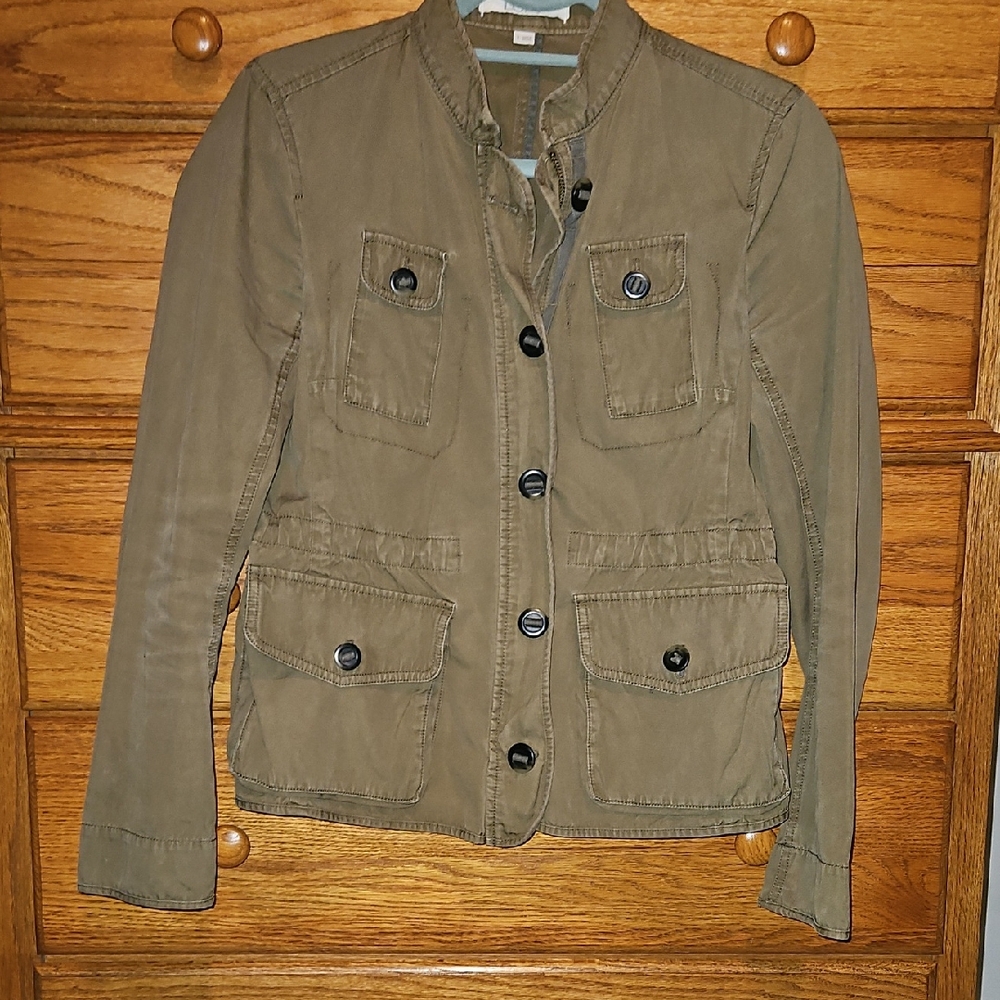 LOFT Green Utility Jacket with Fitted Silhouette